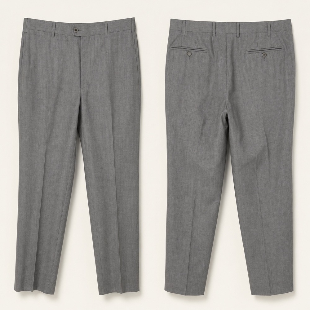 Zanella Todd Grey Wool Dress Pants Trousers Men's 38 Italy Flat Front 30.5 EUC